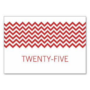 Red Simple Chevron Table Card