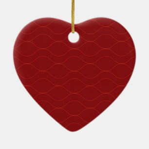Red, simple, elegant, cool wave abstraction art ceramic ornament