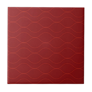 Red, simple, elegant, cool wave abstraction art ceramic tile