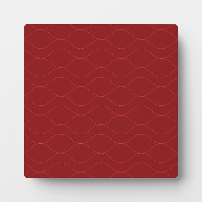Red, simple, elegant, cool wave abstraction art plaque (Front)