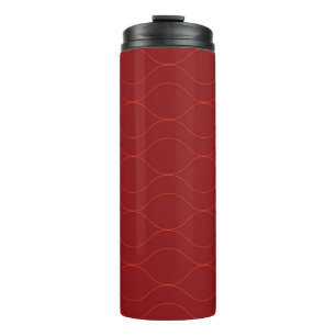 Red, simple, elegant, cool wave abstraction art thermal tumbler