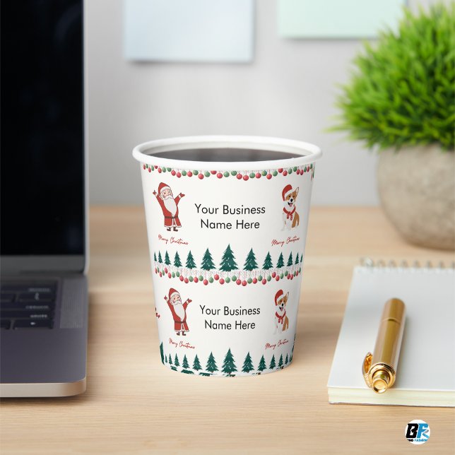 Red Simple Merry Christmas Wraparound Paper Cups (Creator Uploaded)
