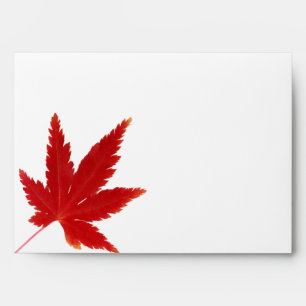 Red single autumn leaf envelope