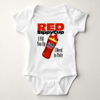 Red Sippy Cup Baby Bodysuit