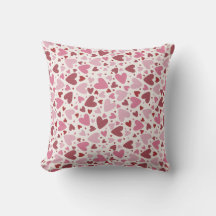 Red Sketch Hearts Pattern Square Pillow