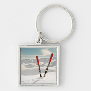 Red Skis Key Ring