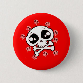 Red Skull 6 Cm Round Badge