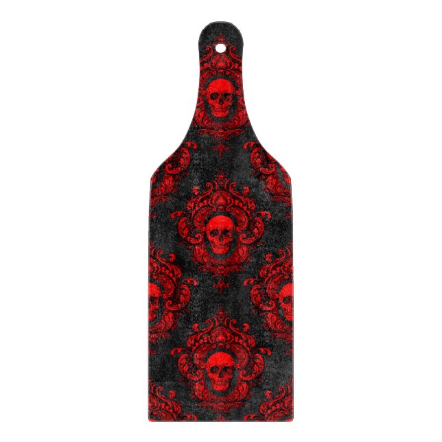 Red Skull and Gothic Black Cutting Board (Front)