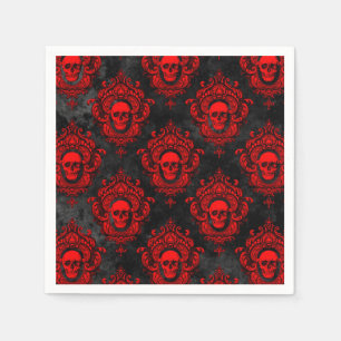 Red Skull and Gothic Black Napkin