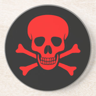Red Skull & Crossbones Coaster