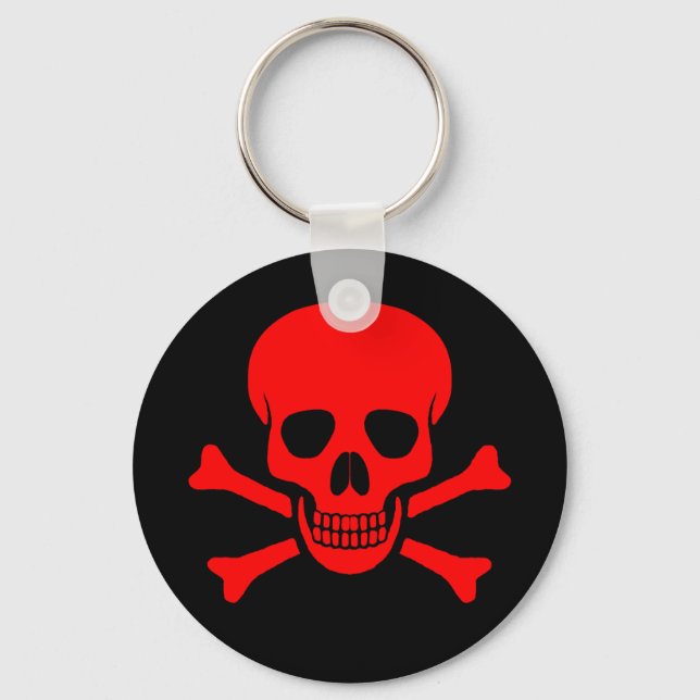 Red Skull & Crossbones Keychain (Front)