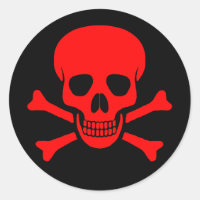 Red Skull & Crossbones Sticker