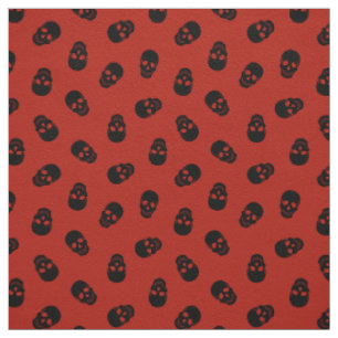 Red Skull Happy Halloween Modern Fabric