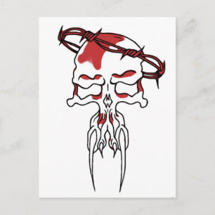 red skull postcard