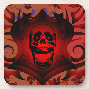 Red Skull Shield Coaster