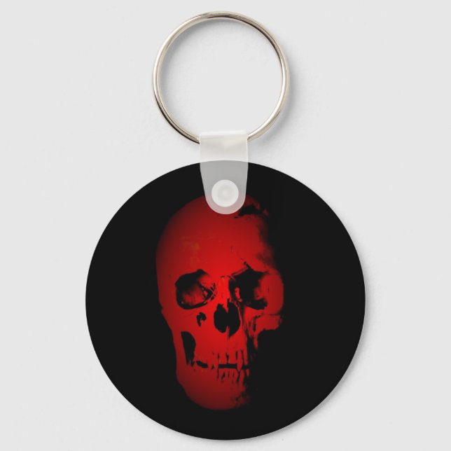 Red Skull Skeleton Key Ring (Front)