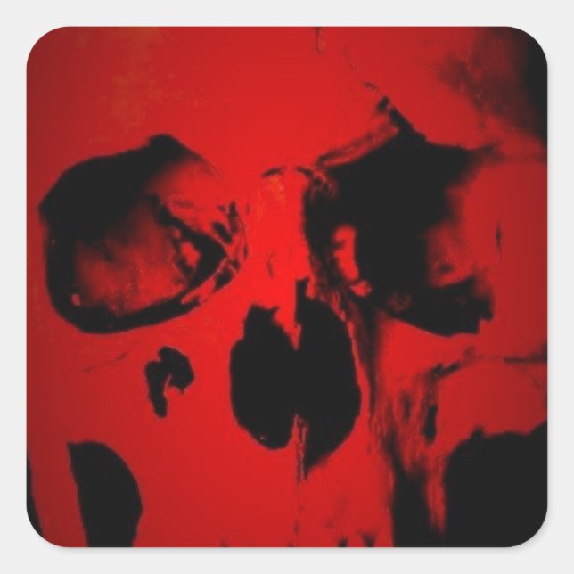 Red Skull Square Sticker (Front)