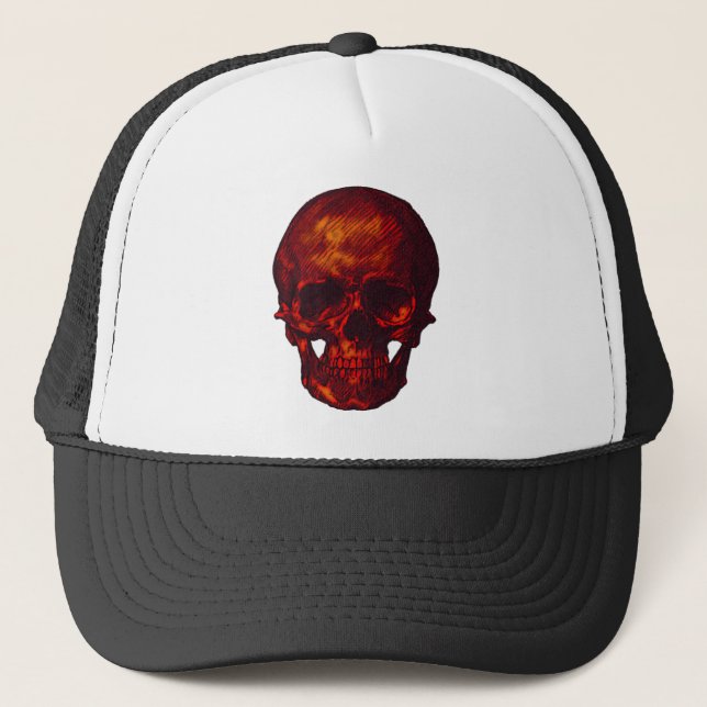 Red Skull Trucker Hat (Front)