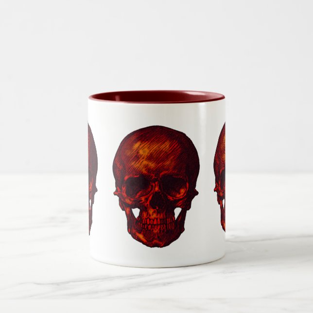 Red Skull Two-Tone Coffee Mug (Center)