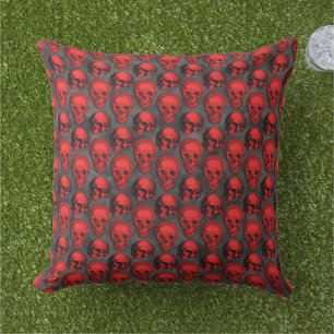 Red Skulls and Sunflower Series Design 1 Cushion
