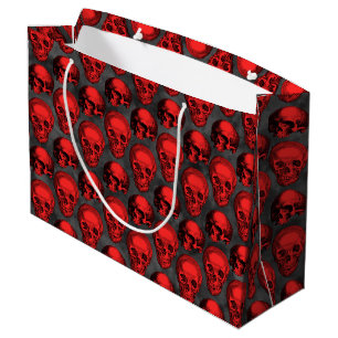Red Skulls and Sunflower Series Design 1 Large Gift Bag