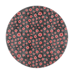 Red Skulls and Sunflower Series Design 2 Cutting Board