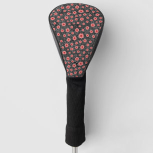 Red Skulls and Sunflower Series Design 2 Golf Head Cover