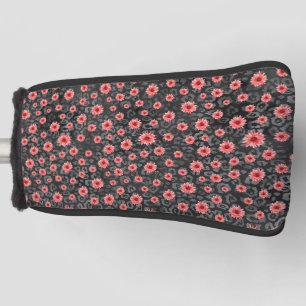 Red Skulls and Sunflower Series Design 2 Golf Head Cover