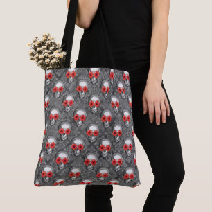 Red Skulls and Sunflower Series Design 3 Tote Bag