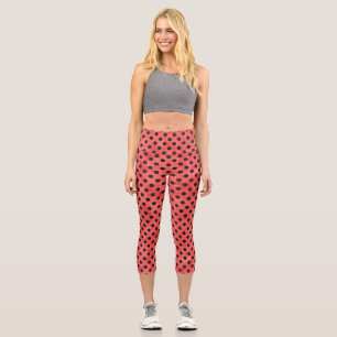 Red Skulls and Sunflower Series Design 4 Capri Leggings