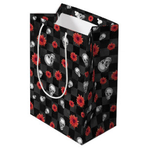 Red Skulls and Sunflower Series Design 7 Medium Gift Bag