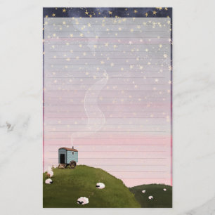 Red Sky At Night - Ghost Lined Writing Paper
