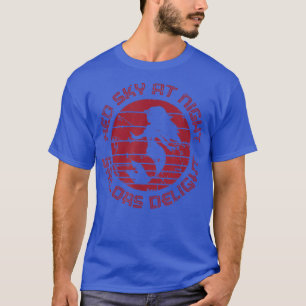 Red Sky At Night Sailors Delight Mermaid Nautical T-Shirt