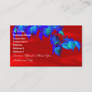 Red Sky Blue Leaves Business Cards