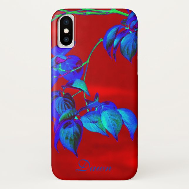 Red Sky Blue Leaves Case-Mate iPhone Case (Back)