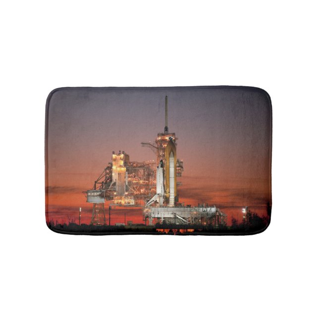 Red Sky for Space Shuttle Atlantis Launch Bath Mat (Front)
