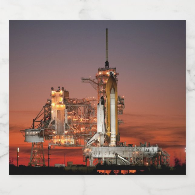 Red Sky for Space Shuttle Atlantis Launch Beer Bottle Label (Single Label)