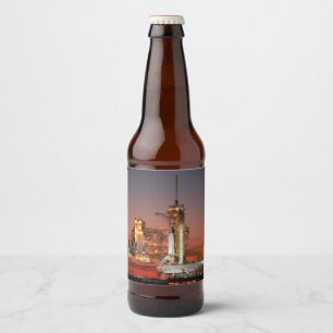 Red Sky for Space Shuttle Atlantis Launch Beer Bottle Label
