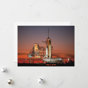 Red Sky for Space Shuttle Atlantis Launch Holiday Card
