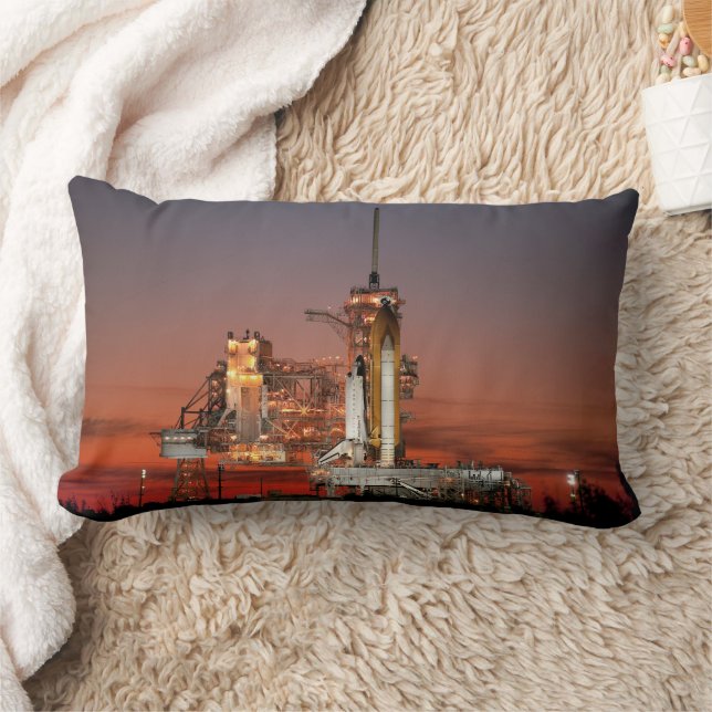 Red Sky for Space Shuttle Atlantis Launch Lumbar Cushion (Blanket)