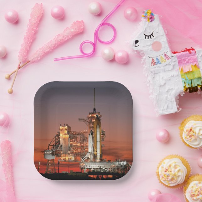 Red Sky for Space Shuttle Atlantis Launch Paper Plate (Party)
