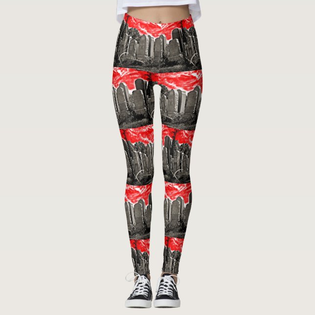 Red Sky Graveyard Leggings (Front)