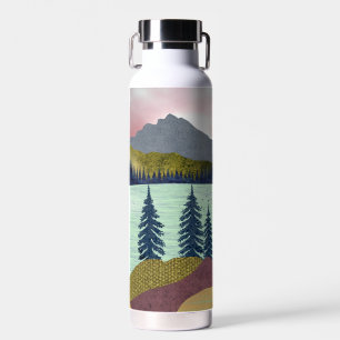 Red Sky Lake Landscape Water Bottle