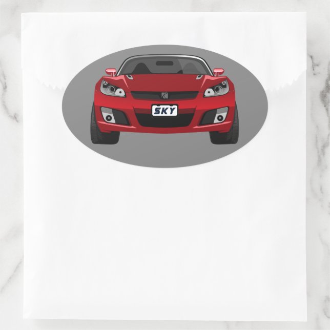 Red Sky Oval Sticker (Bag)