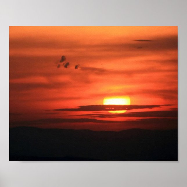 Red Sky Over the Valley Poster (Front)
