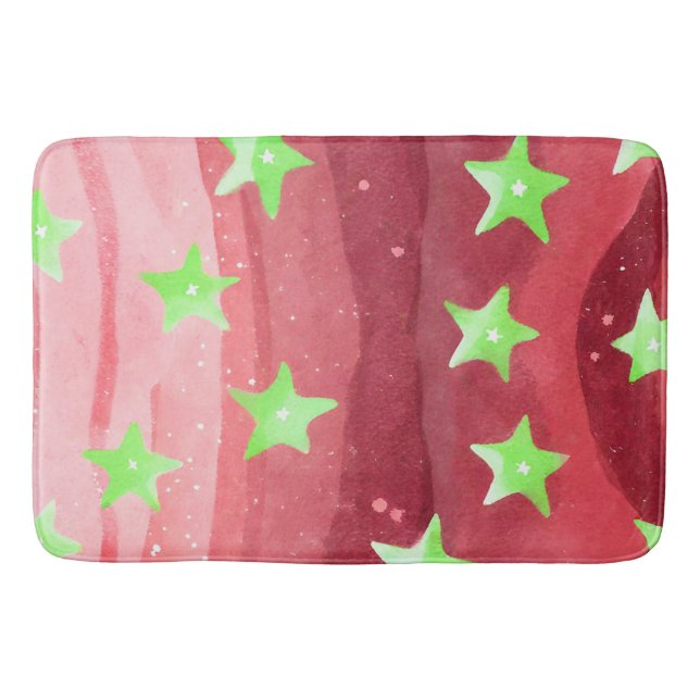 red sky with stars bath mat (Front)