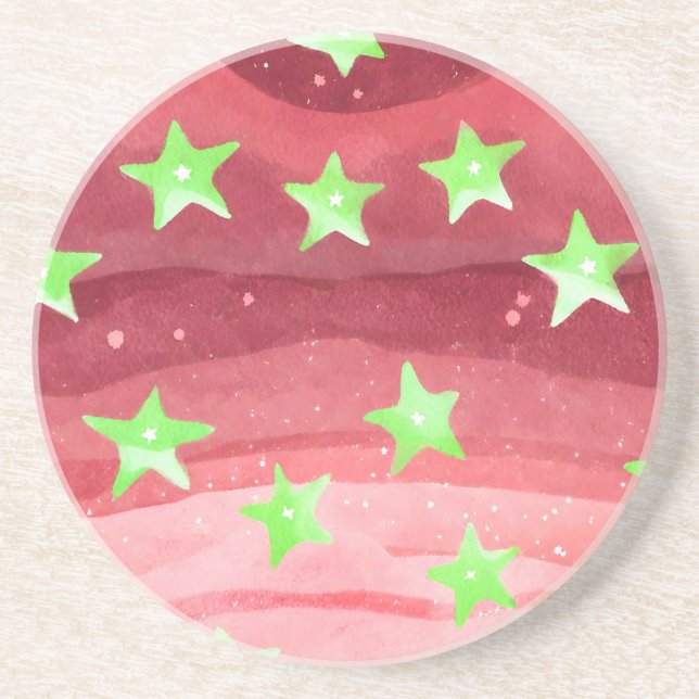 red sky with stars coaster (Front)