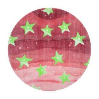 red sky with stars cutting board