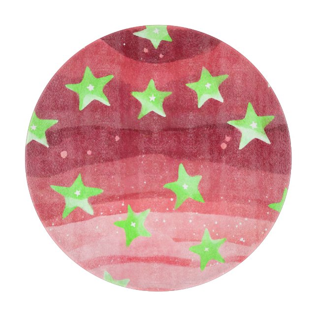 red sky with stars cutting board (Front)