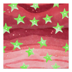 red sky with stars poster